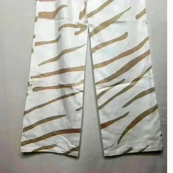 Raquette women's brown zebra print pants wide leg tailored pants size small - Picture 2 of 10
